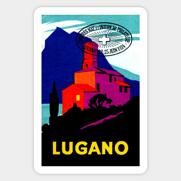 1934 Lugano Switzerland Sticker by historicimage